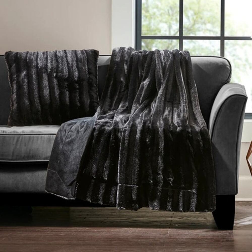 Madison Park Duke Ribbed Faux-Fur Decorative Pillow, 20" x 20"